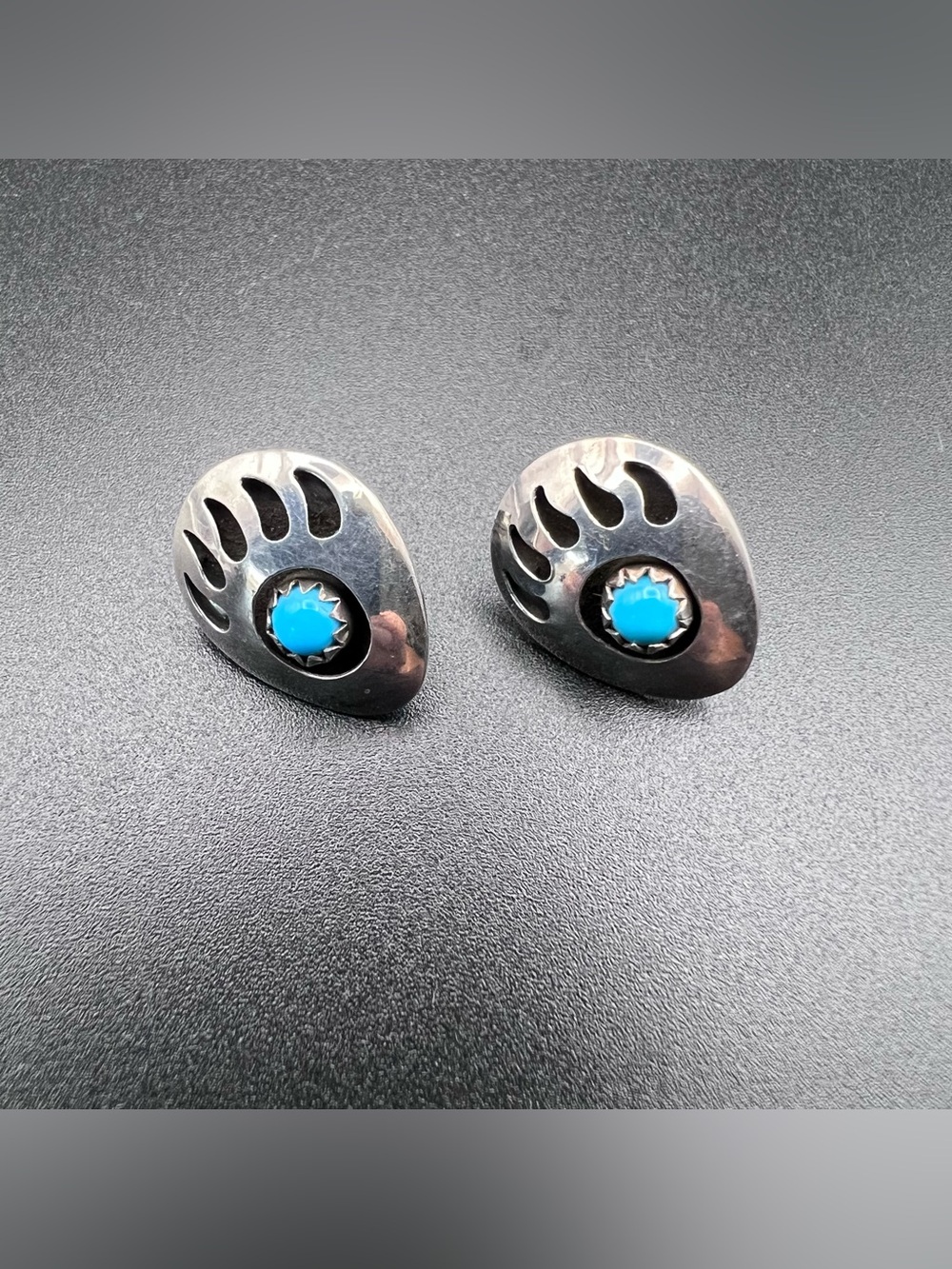 Native American Bear Paw Shadowbox Earrings